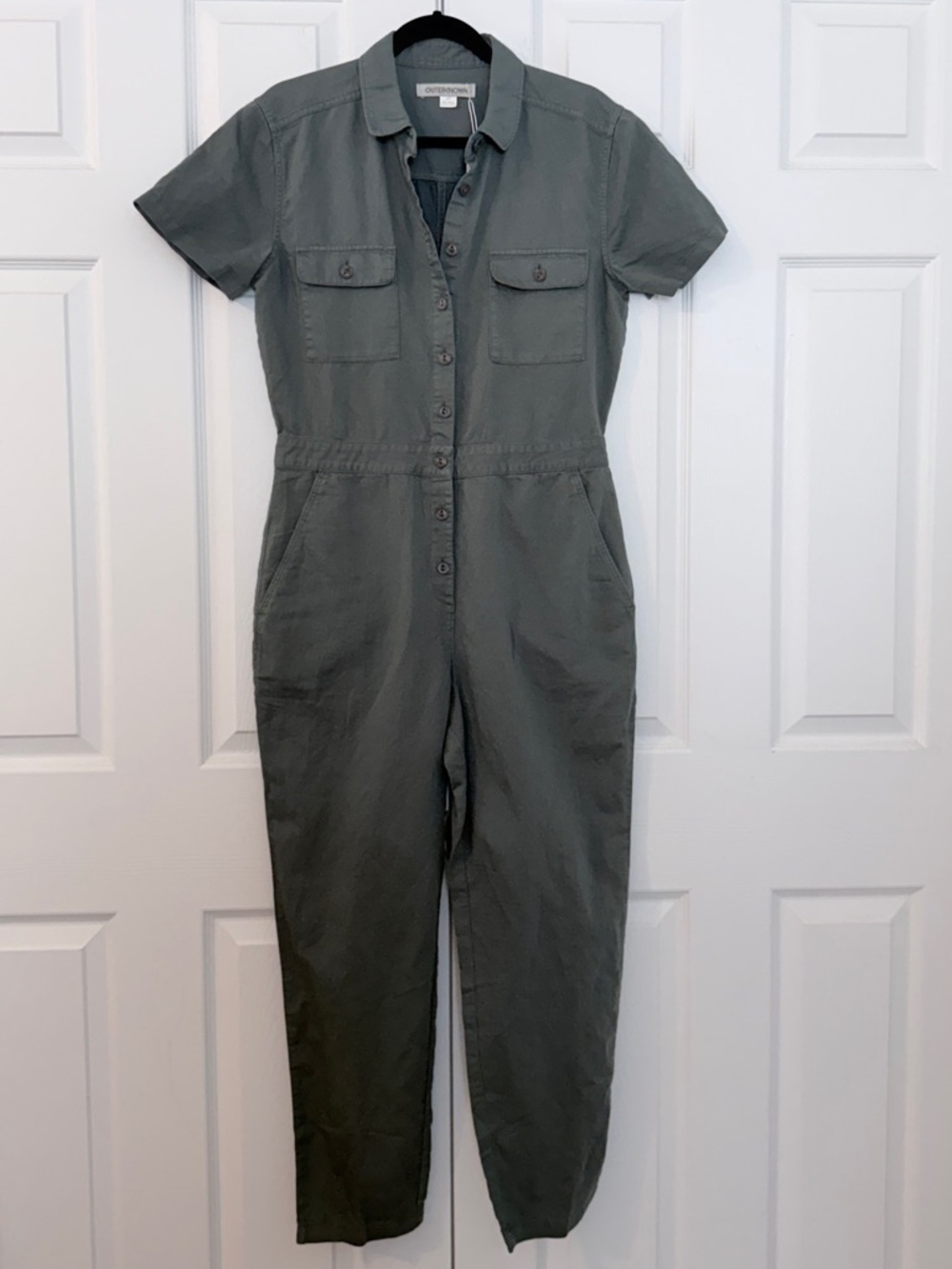 Outerknown Olive Green Button-Up Jumpsuit Size Small NWT